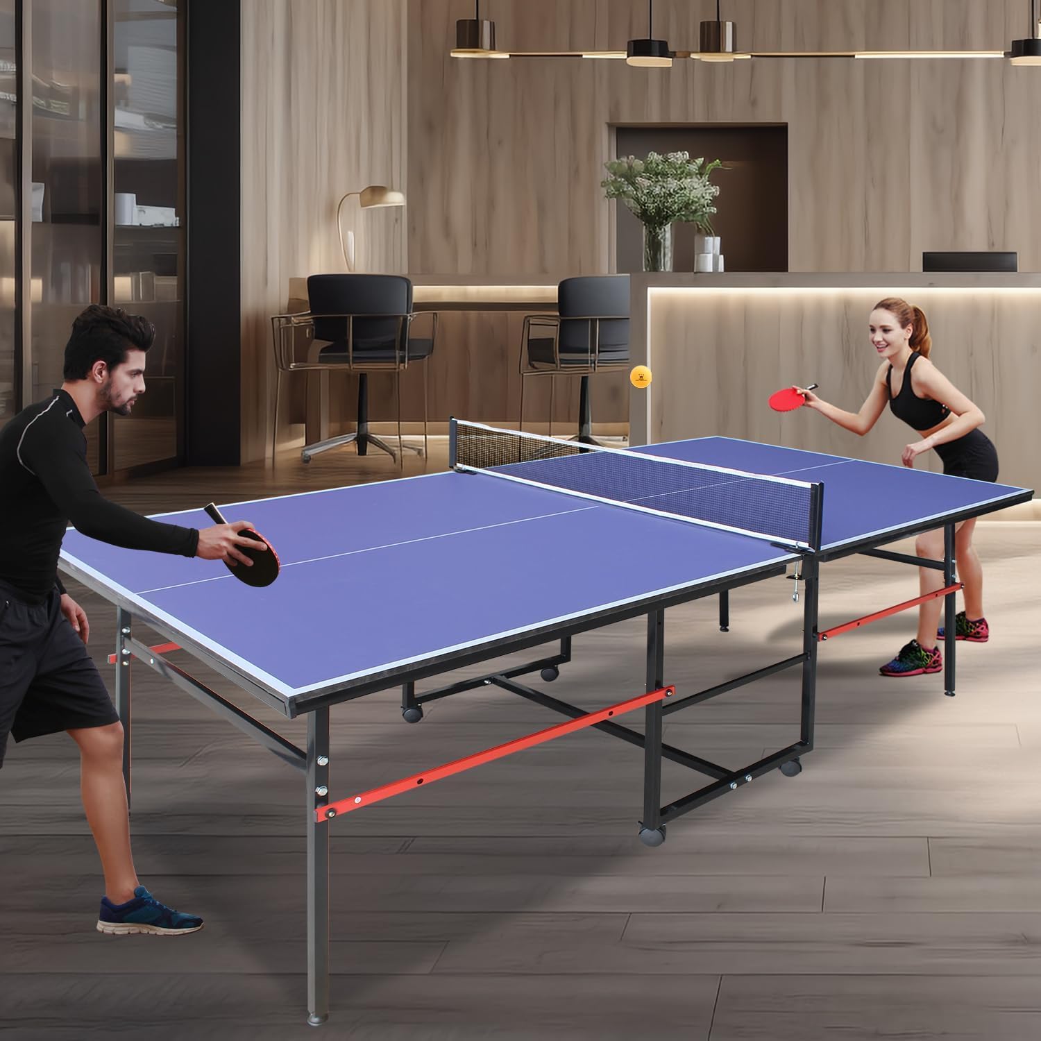 8 ft Portable Ping Pong Table， - Table Tennis Olympics review and price