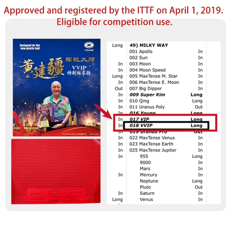 YINHE VVIP Maste Long Pips Tab - Table Tennis Games review and price